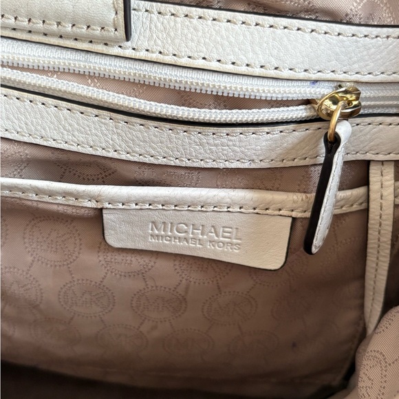 Michael Kors Tan and Cream Logo Tote Purse - Picture 4 of 8